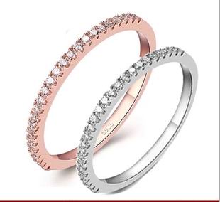 SS11047-1 S925 sterling silver rose gold ring